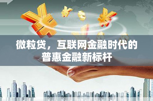 桐城微粒贷，互联网金融时代的普惠金融新标杆