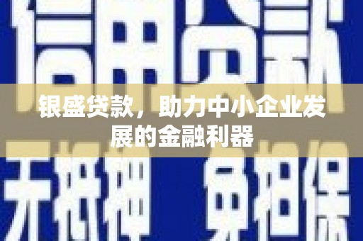 东昌银盛贷款，助力中小企业发展的金融利器