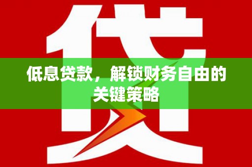 兴山低息贷款，解锁财务自由的关键策略