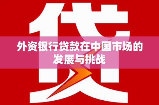 六枝外资银行贷款在中国市场的发展与挑战