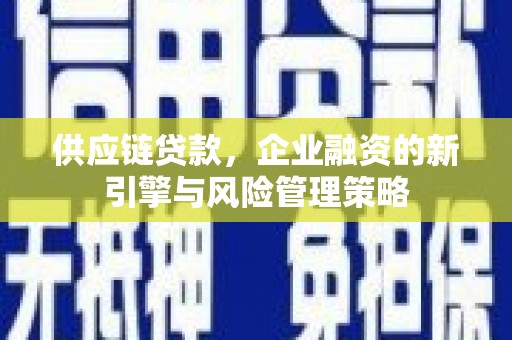 新晃供应链贷款，企业融资的新引擎与风险管理策略