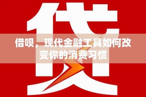 盘县借呗，现代金融工具如何改变你的消费习惯