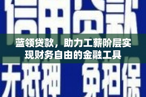 市中区蓝领贷款，助力工薪阶层实现财务自由的金融工具