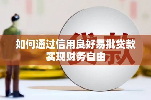 称多如何通过信用良好易批贷款实现财务自由