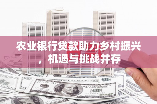 中西区农业银行贷款助力乡村振兴，机遇与挑战并存