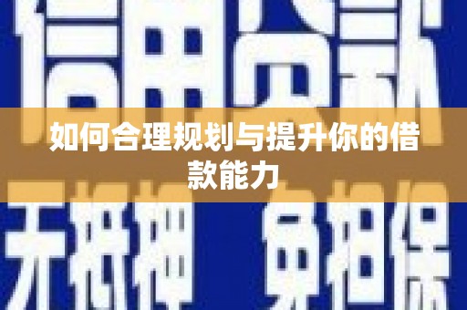 边坝如何合理规划与提升你的借款能力